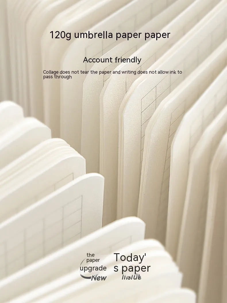 Square white checkered paper diary with decorative cover and two sticker sheets.