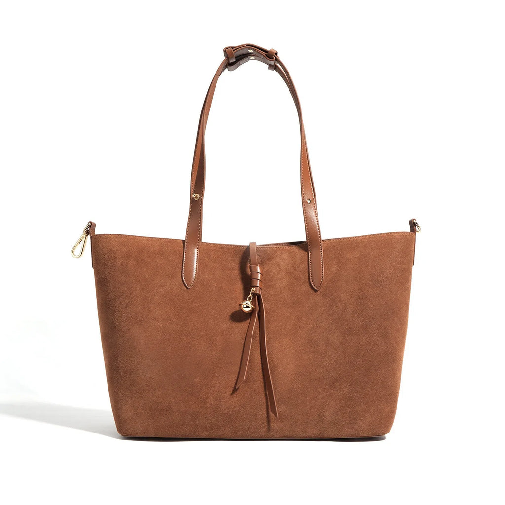 Maillard-style retro tote bag in olive green with document pocket and three-dimensional outer pocket