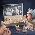 Six-piece baby soothing doll music gift box in colour box with PP cotton plush toys for infants 0-3 years
