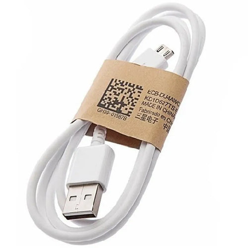 Black and white Android Micro USB charging and data cable with 1m length.