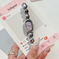 Women's oval fashion watch with bracelet strap in one of seven colour options.