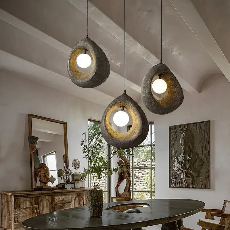 Modern retro bar chandelier pendant light with milky white 32x35cm lampshade