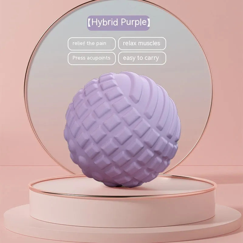 TPR foot massage ball in blue colour showing 6cm diameter with spherical and peanut-shaped variants
