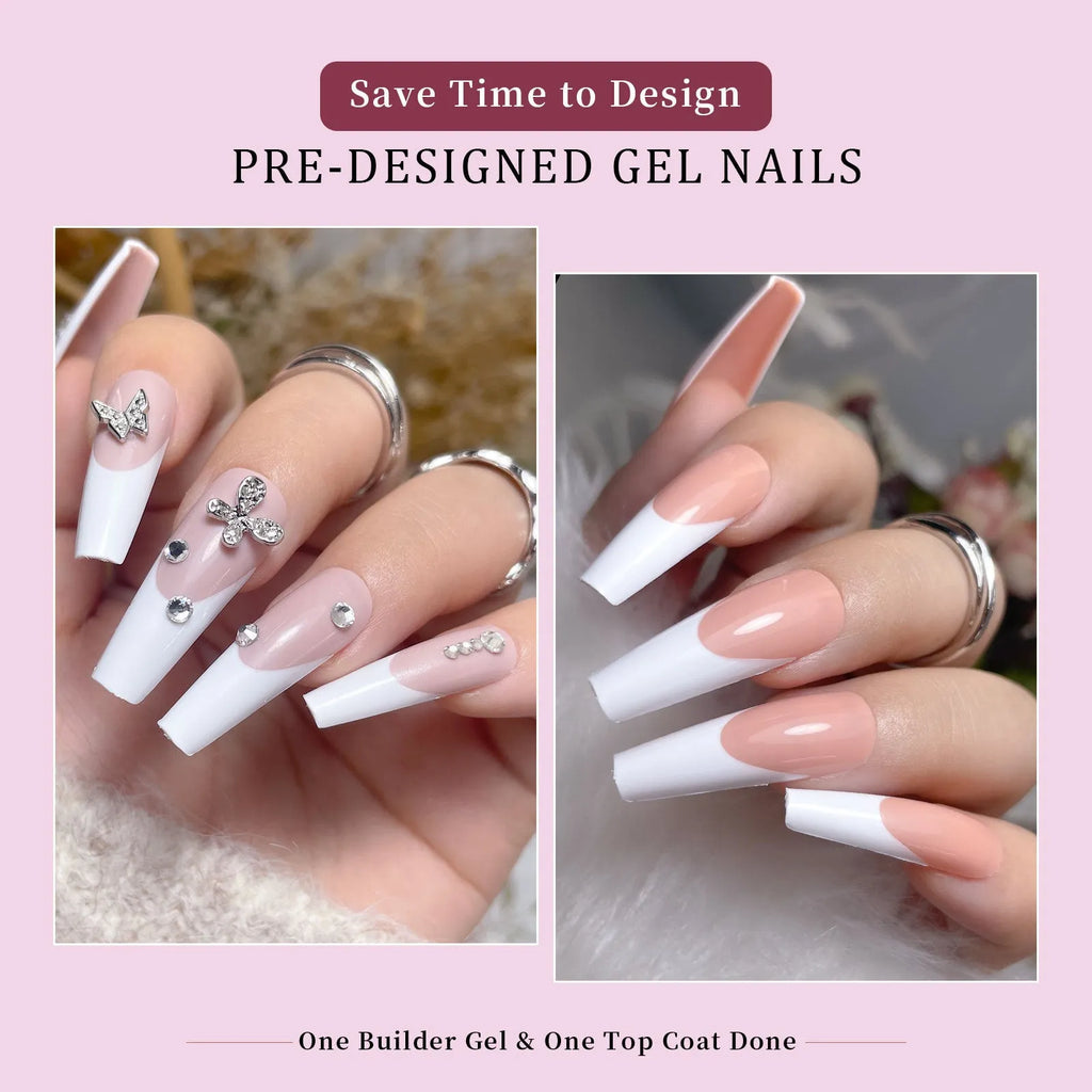 Open box showing 288 removable French wear design nail stickers in sweet and hot girl styles.