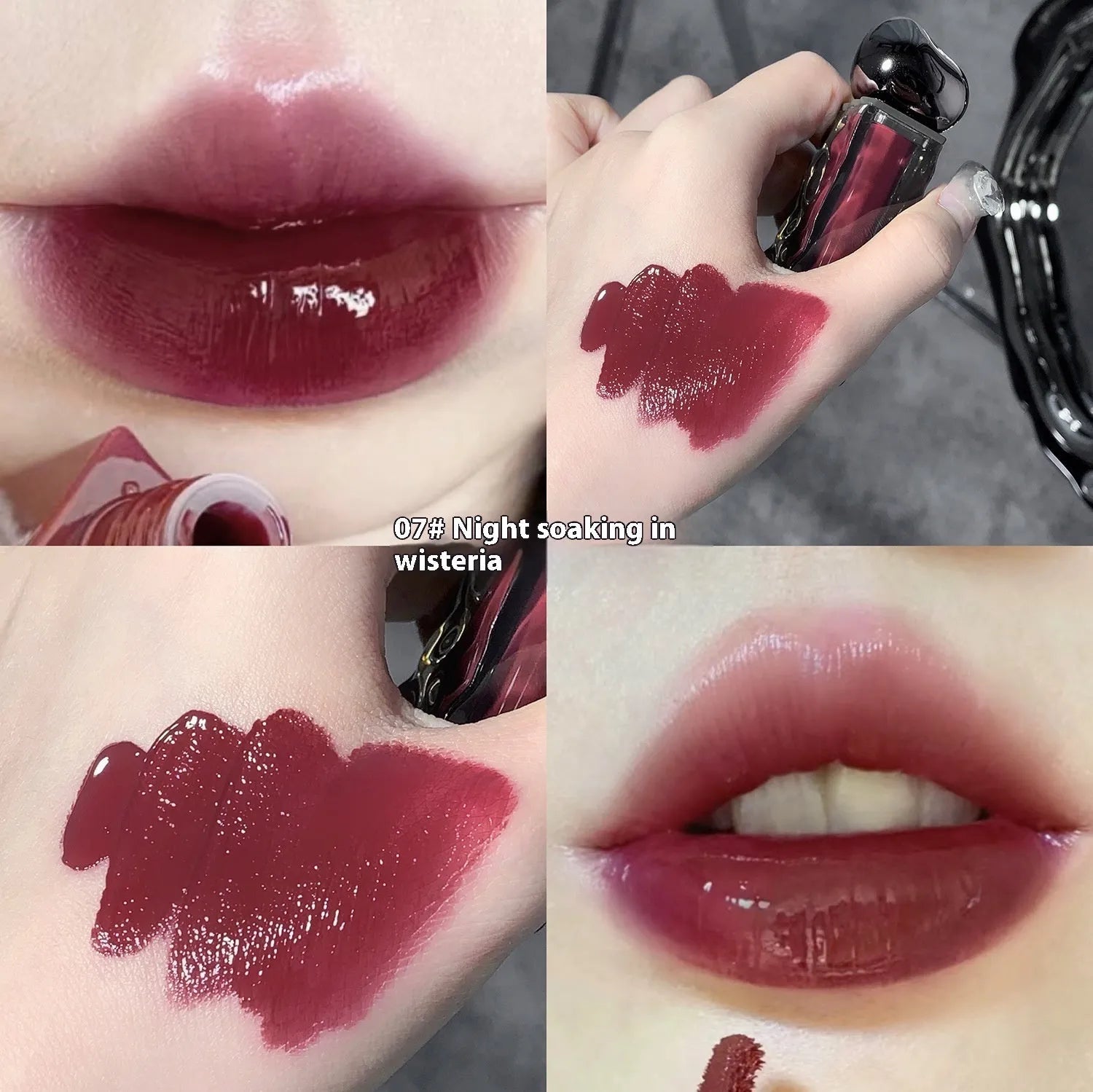 Glacier Lava Lip Lacquer in mirror makeup finish with seven colour options 01-07