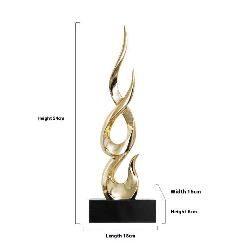 Modern resin festival decoration in gold finish with handmade craft elements