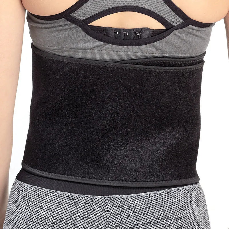 Black adult waist and abdominal girdle belt for yoga fitness and body shaping