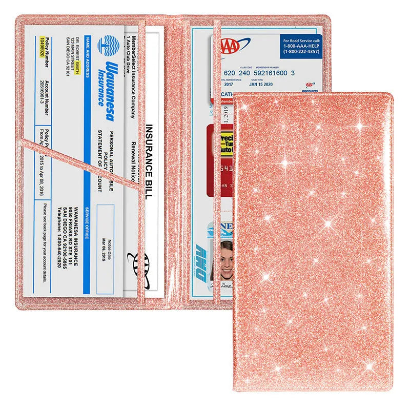 PU leather car document holder for insurance policies and registration certificates in multiple colour options