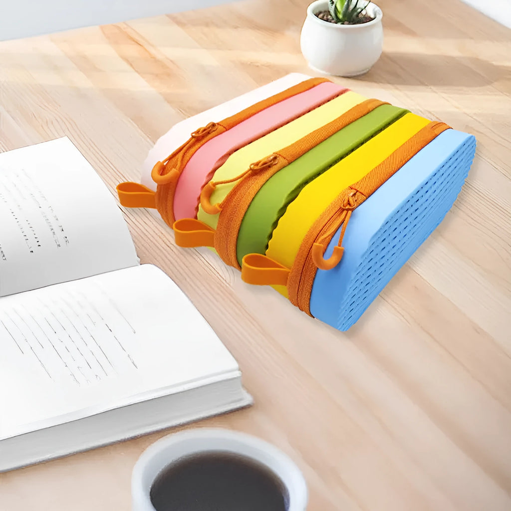 Silicone glasses case in multiple colours showing modern design with dimensions 200x80x50mm