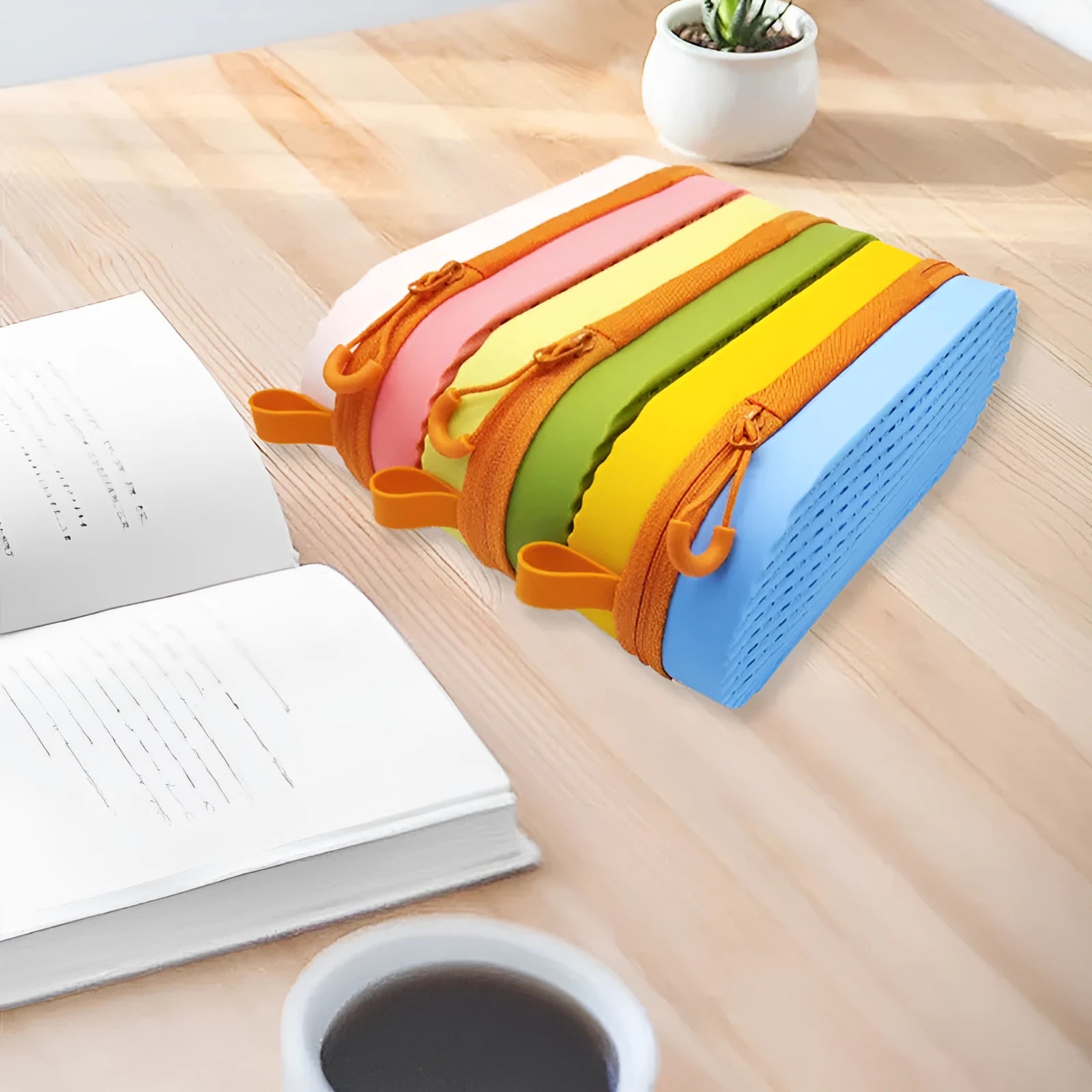 Silicone glasses case in multiple colours showing modern design with dimensions 200x80x50mm