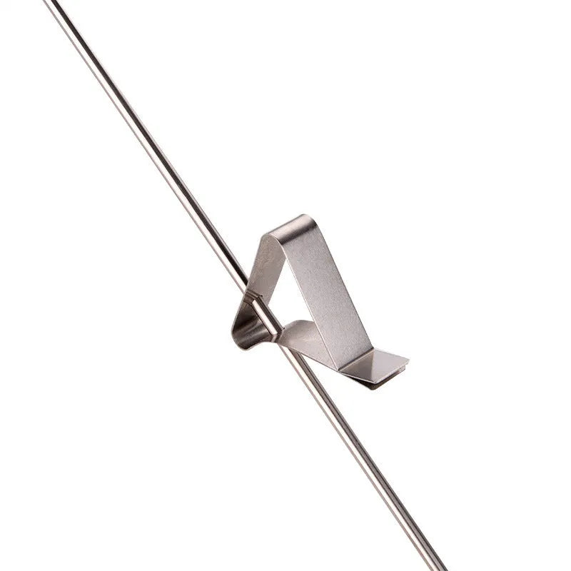 Pen type kitchen thermometer with long stainless steel probe and digital display.