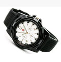 Cloth belt woven military quartz watch with 40.5mm round alloy case and textile strap, available in multiple colours