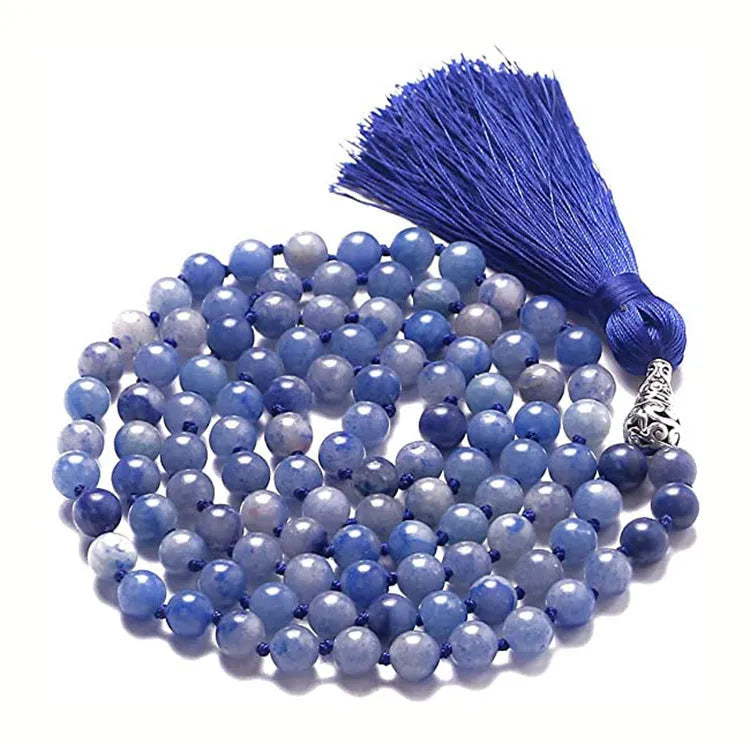 Geometric agate tassel necklace with colourful stone beads on adjustable 95-100cm chain