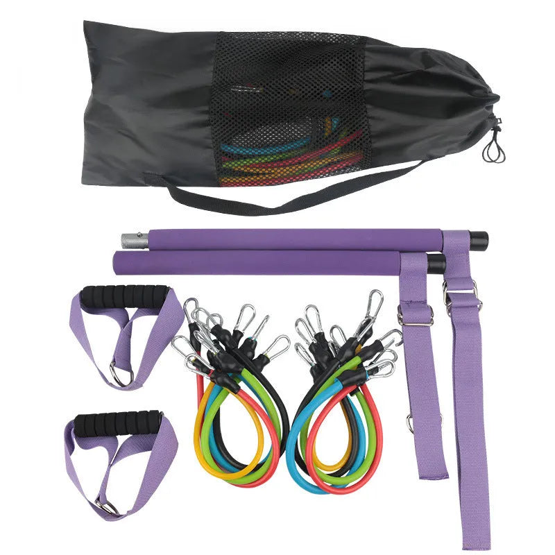 Home squat strength training equipment set with adjustable 100lb TPE pedal tensioner in black colour