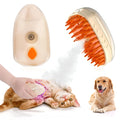 Yellow 4 in 1 cat steam brush with ringworm detector and silicone grooming teeth