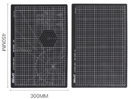 A3 self healing cutting mat with centimetre grid lines in green, black, or grey colour options