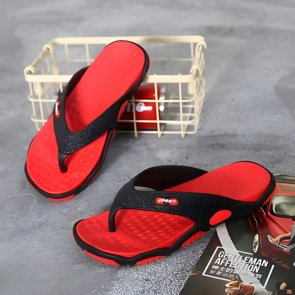 Men's summer non-slip pinch sandals EVA flip flops black ash beach slippers