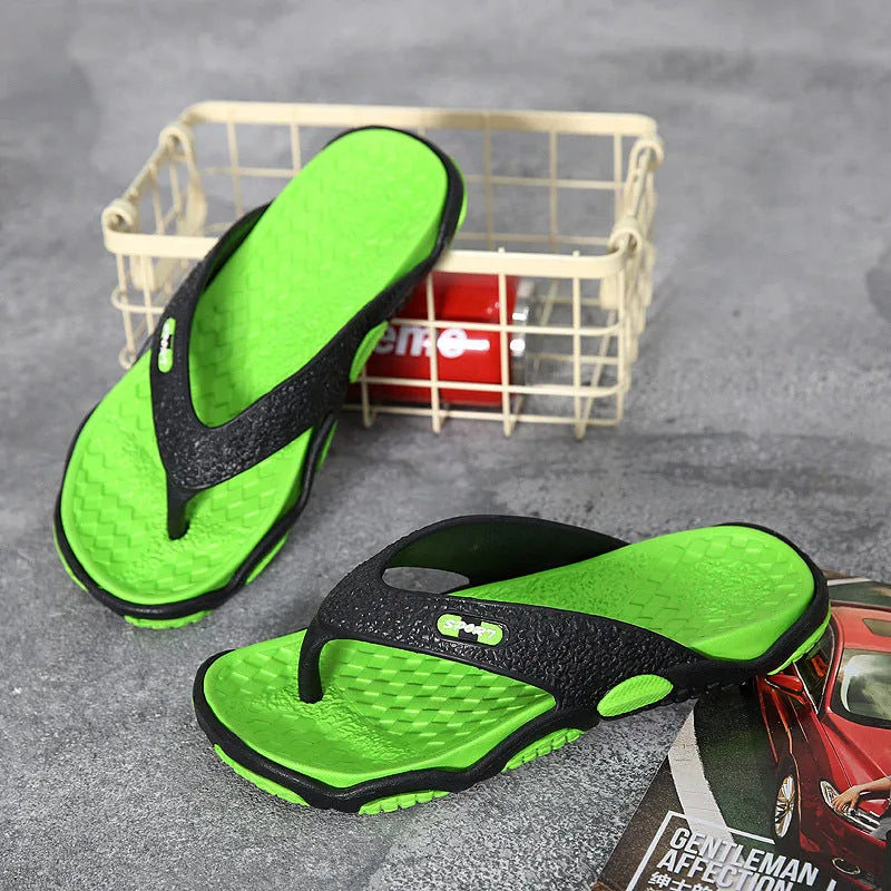 Men's summer non-slip pinch sandals EVA flip flops black ash beach slippers