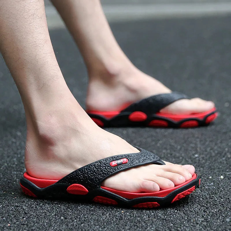 Men's summer non-slip pinch sandals EVA flip flops black ash beach slippers