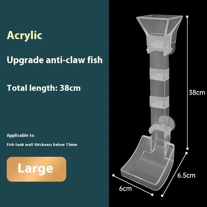 Plastic aquarium feeding tube set with cleaning brush and spoon in three lengths: 17cm, 28cm, and 38cm.