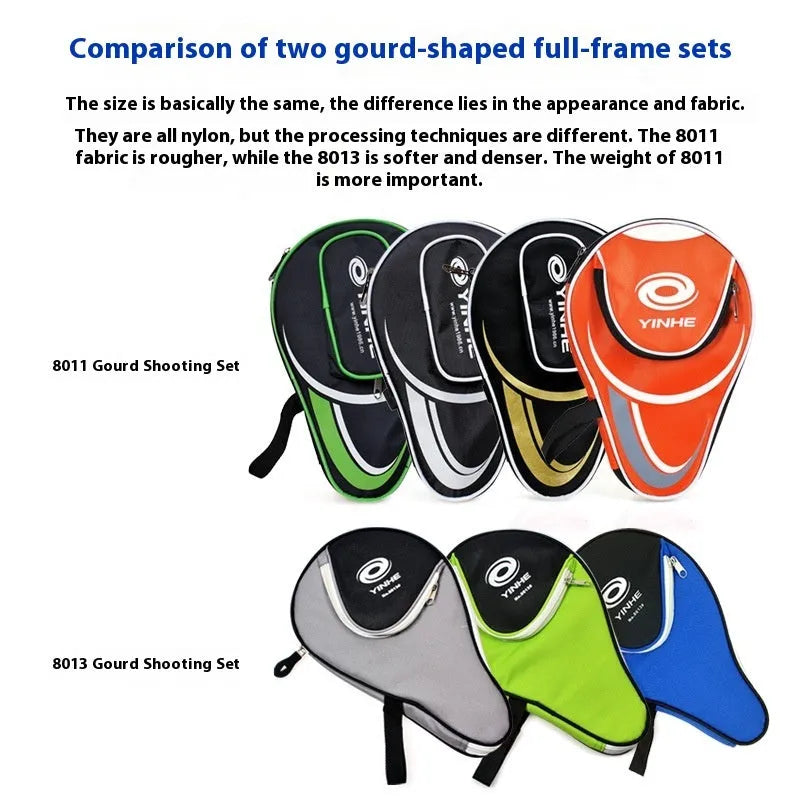 Nylon gourd bat bag for table tennis paddle in black and silver colour option