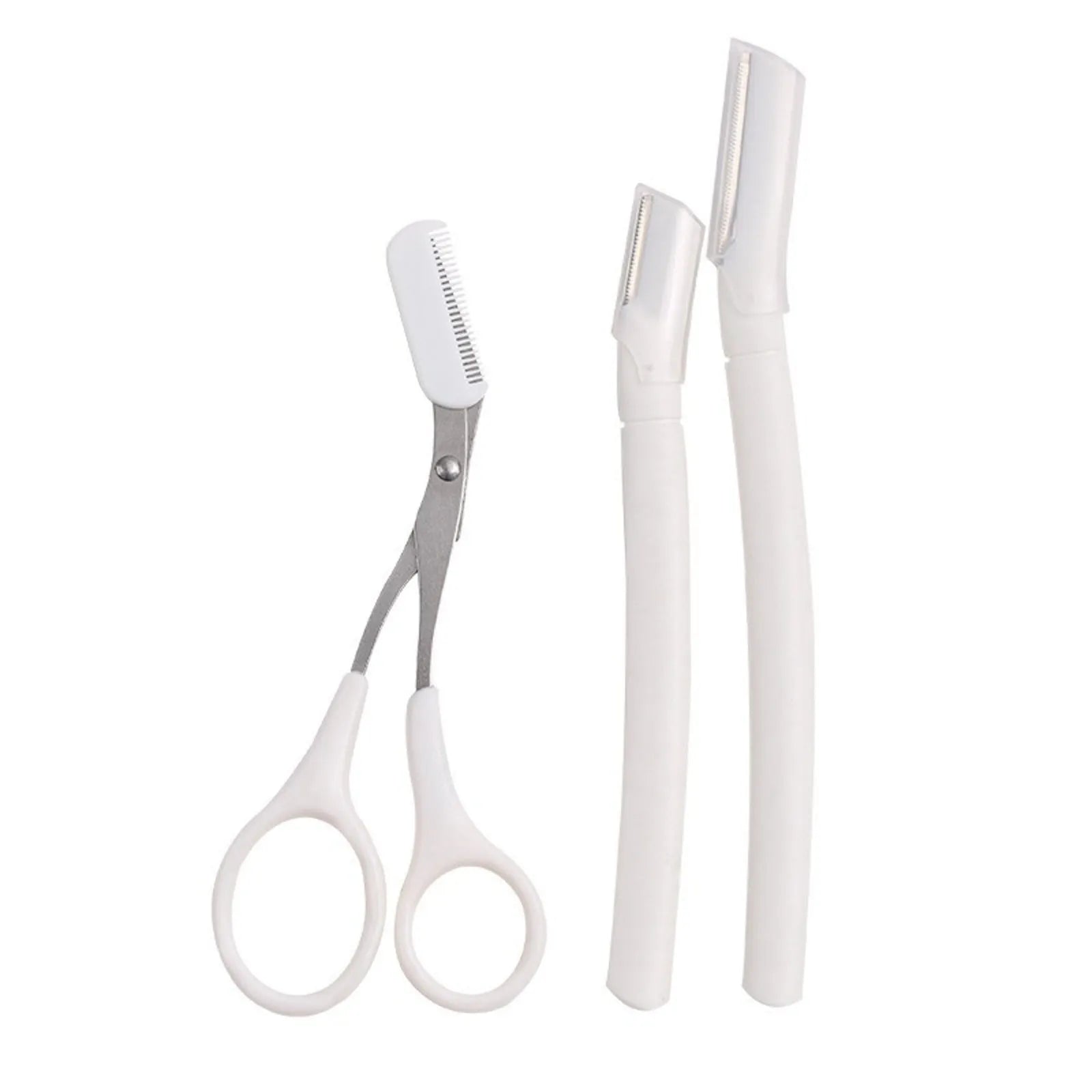 Safety design eyebrow trimmer set with macro detailing tool for precise eyebrow shaping
