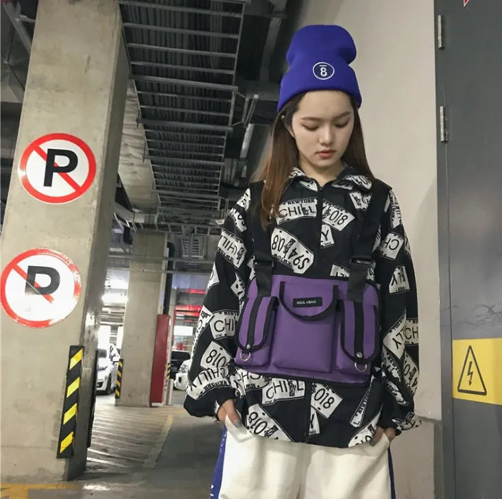 20-35L nylon casual sports backpack with zip pockets, double straps, and soft handle in Black, Camouflage, Gray, or Purple.