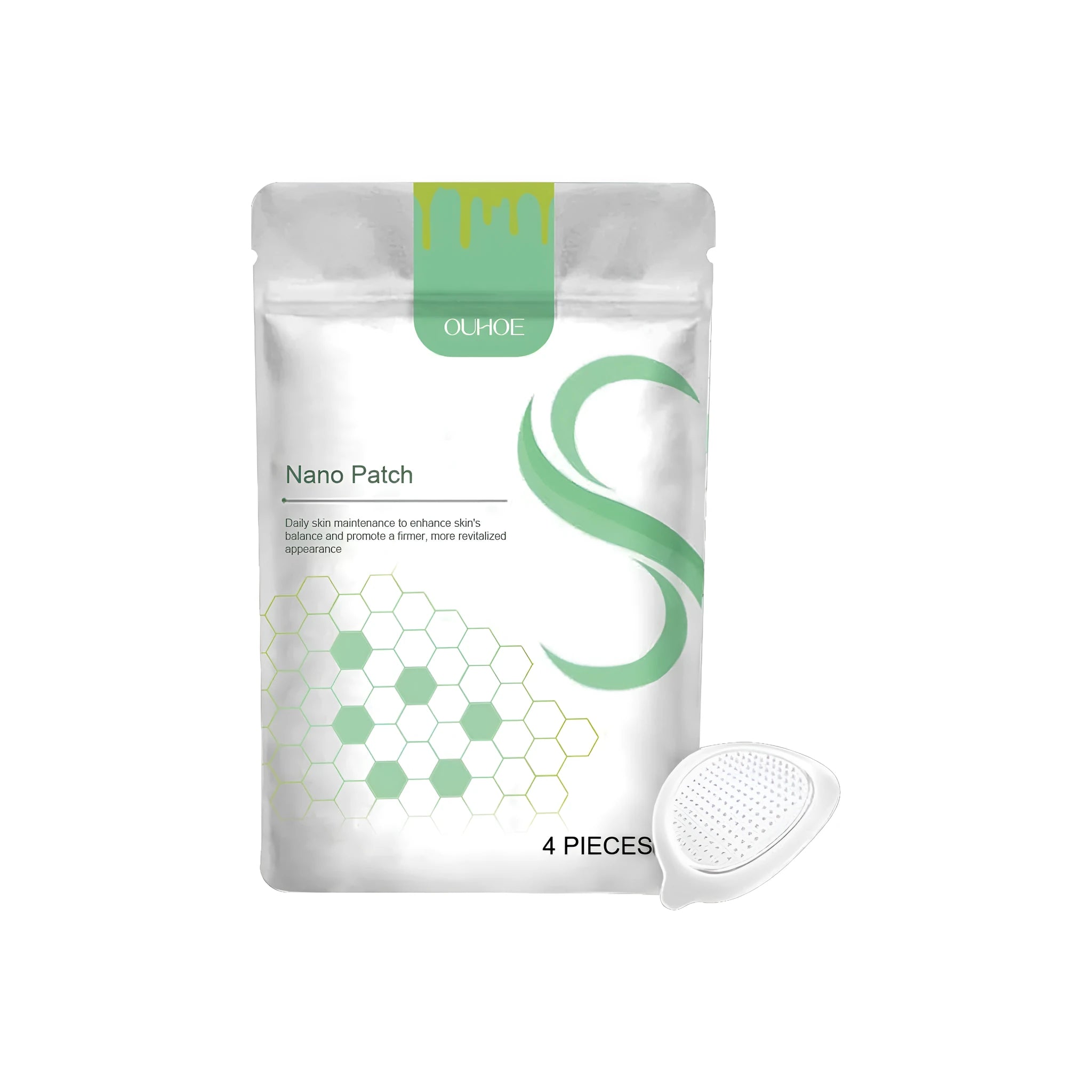 Four micro needle body shaping care patches with adhesive backing for skincare application