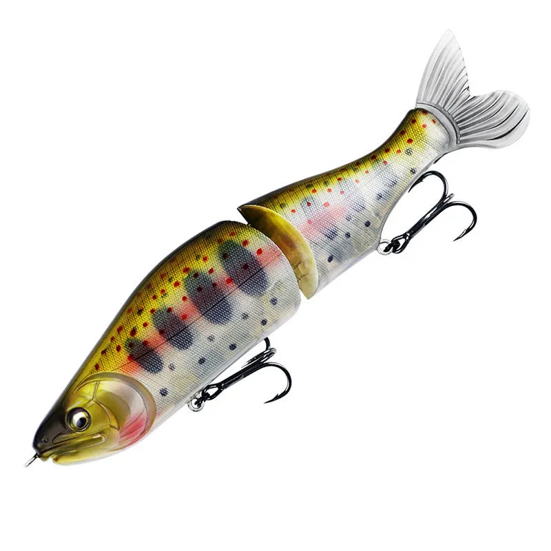 185mm plastic fishing swimbait lure for bass in multiple colour options on a blue background.