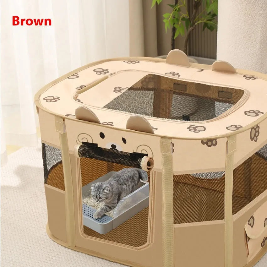 Breathable cloth cat delivery room pet tent in yellow carrot design with size M dimensions