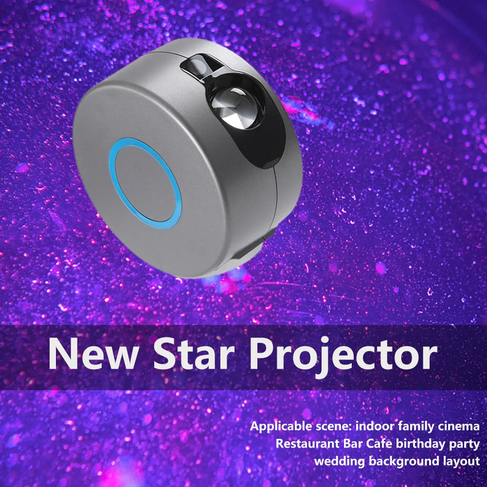 Grey starry sky projection lamp with LED and green laser for indoor atmospheric lighting