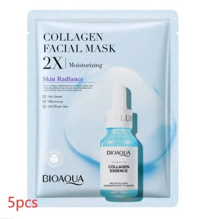 Collagen and hyaluronic acid face sheet mask set with 30g gel formula