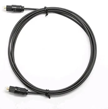 OD2.2 optical digital audio cable with a slim 2.2mm PVC sheath, shown next to a TOSLINK connector.