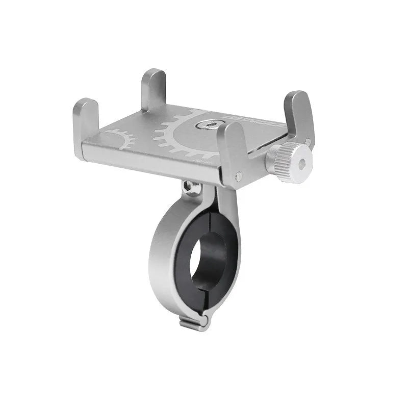 Aluminium alloy bicycle phone holder with fixed mount design in black, red and titanium colour options