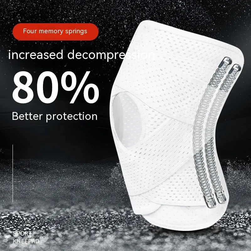 Black and white knee protective sleeves for meniscus and patellar injury recovery during sports