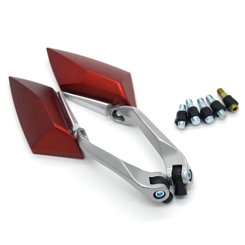 KOSO motorcycle rearview mirror with aluminium rod and plastic shell, 14cm long 5cm wide, colour options