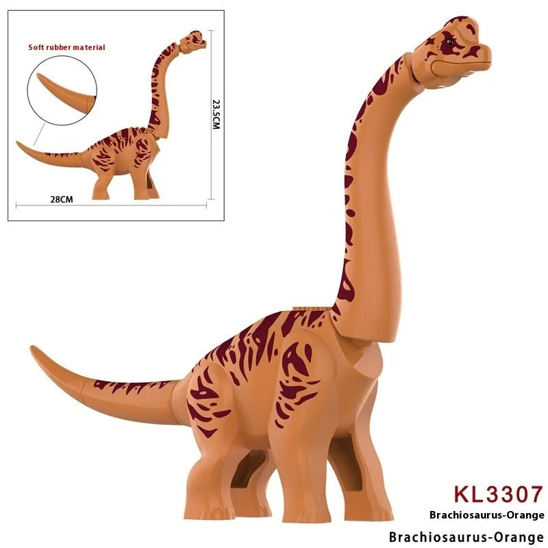 Dinosaur Series small particle plastic building blocks in five colours bagged set
