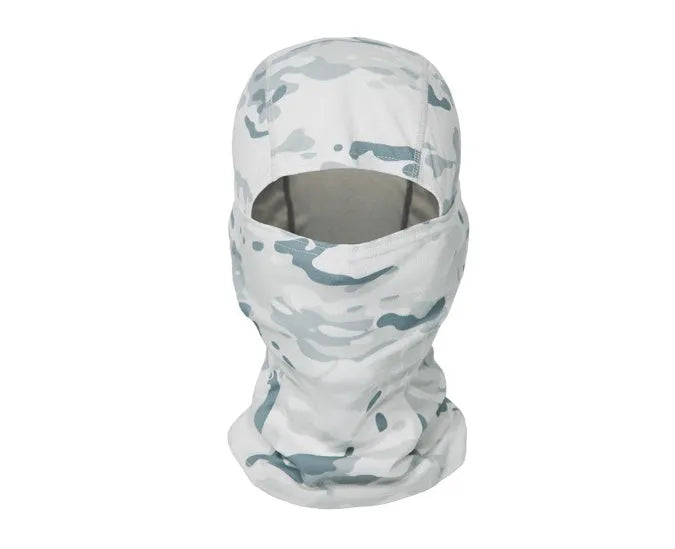 Men's sun protection fishing mask in snow colour, pullover style with full face and neck coverage