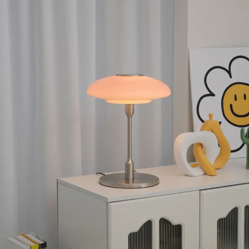 Vintage nickel-plated bedside ambient light with Korean design in golden white colour