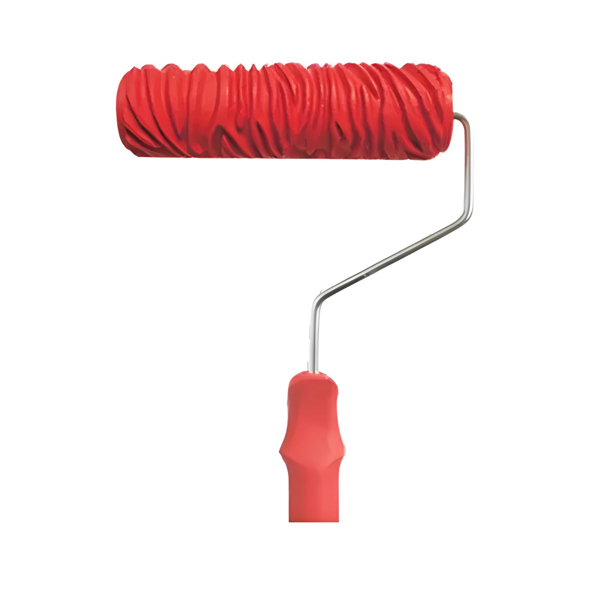Red 7 inch rubber texture paint embossing roller for creating wall patterns