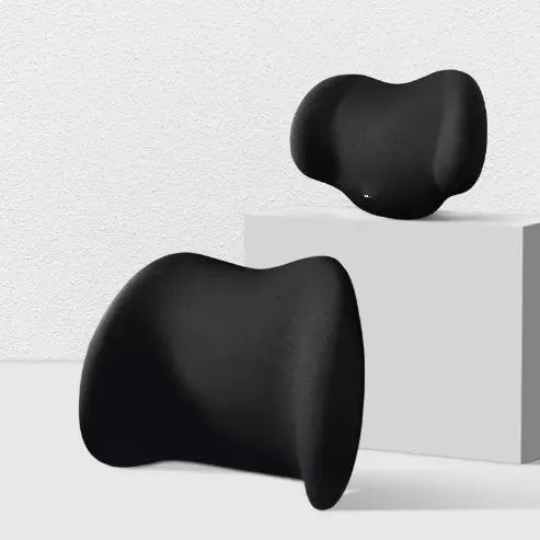 Memory cotton car cushion set showing headrest and back cushion in available colours