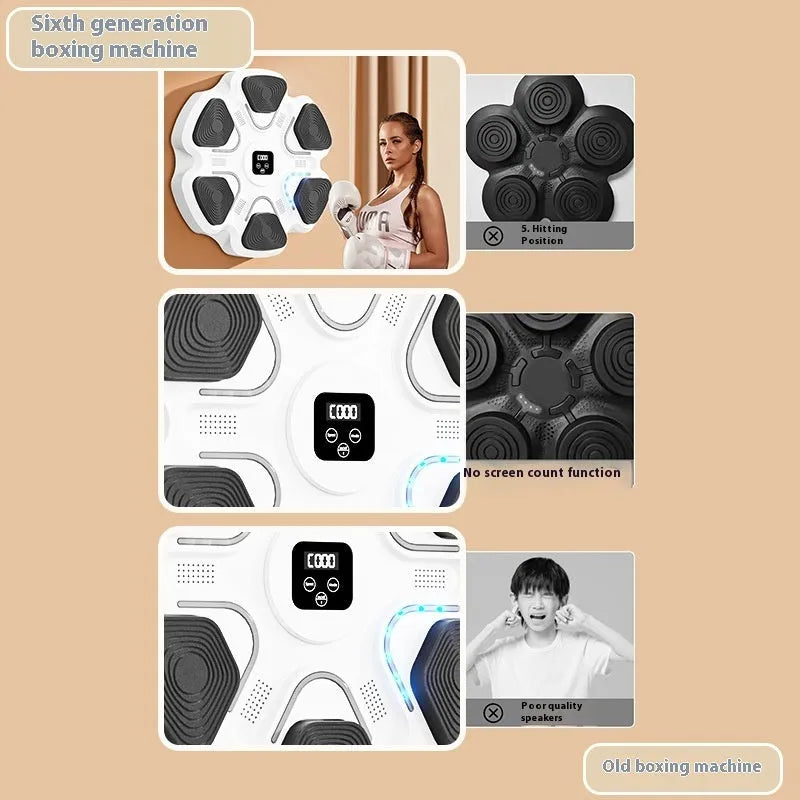 Smart music boxing wall target electronic training equipment with focus gloves in ABS plastic