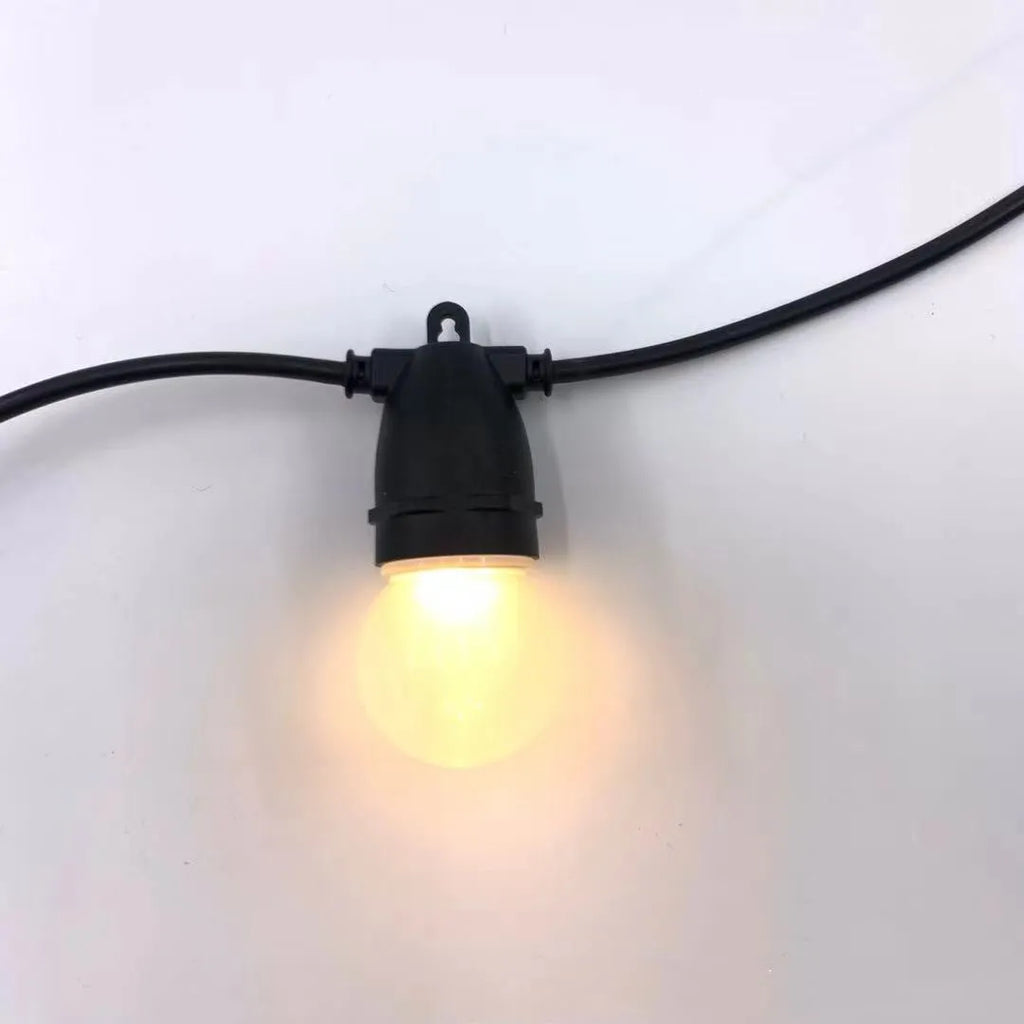 Multicolour string lights with PVC sheath and copper core, 6.8mm wire, for Christmas tree and outdoor use.