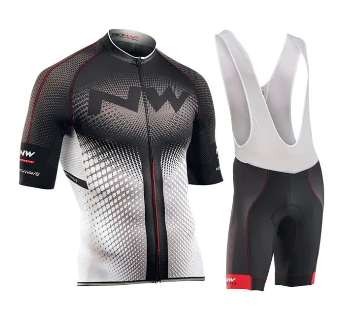 Cycling short-sleeved overalls in black mesh fabric with quick-dry Lycra material for summer sportswear