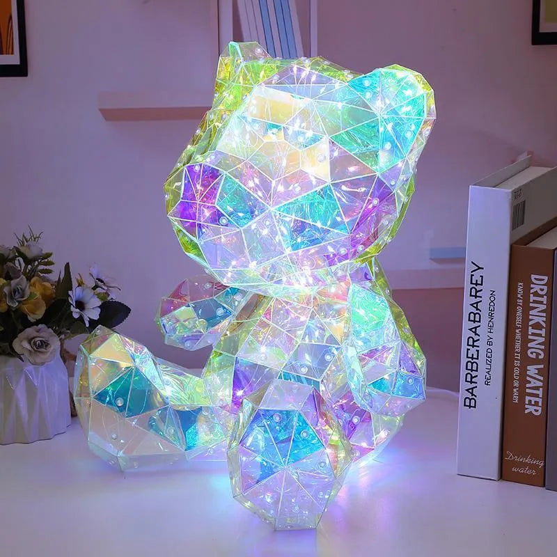 Illusory Glow USB-powered PET Christmas tree ornament, magic glow finish, bear or tree style