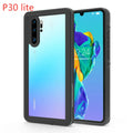 Huawei P30 series mobile phone case in black and blue colours with wave point pattern