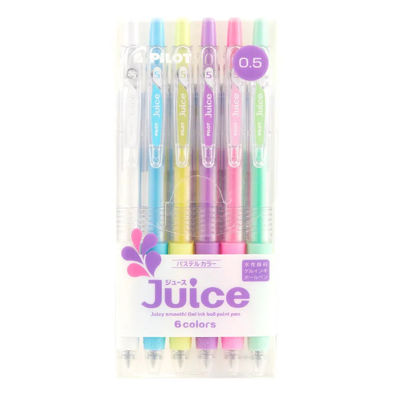 Baiguole gel pens showing metallic, fluorescent, tender, and conventional colour options with 0.5mm tips