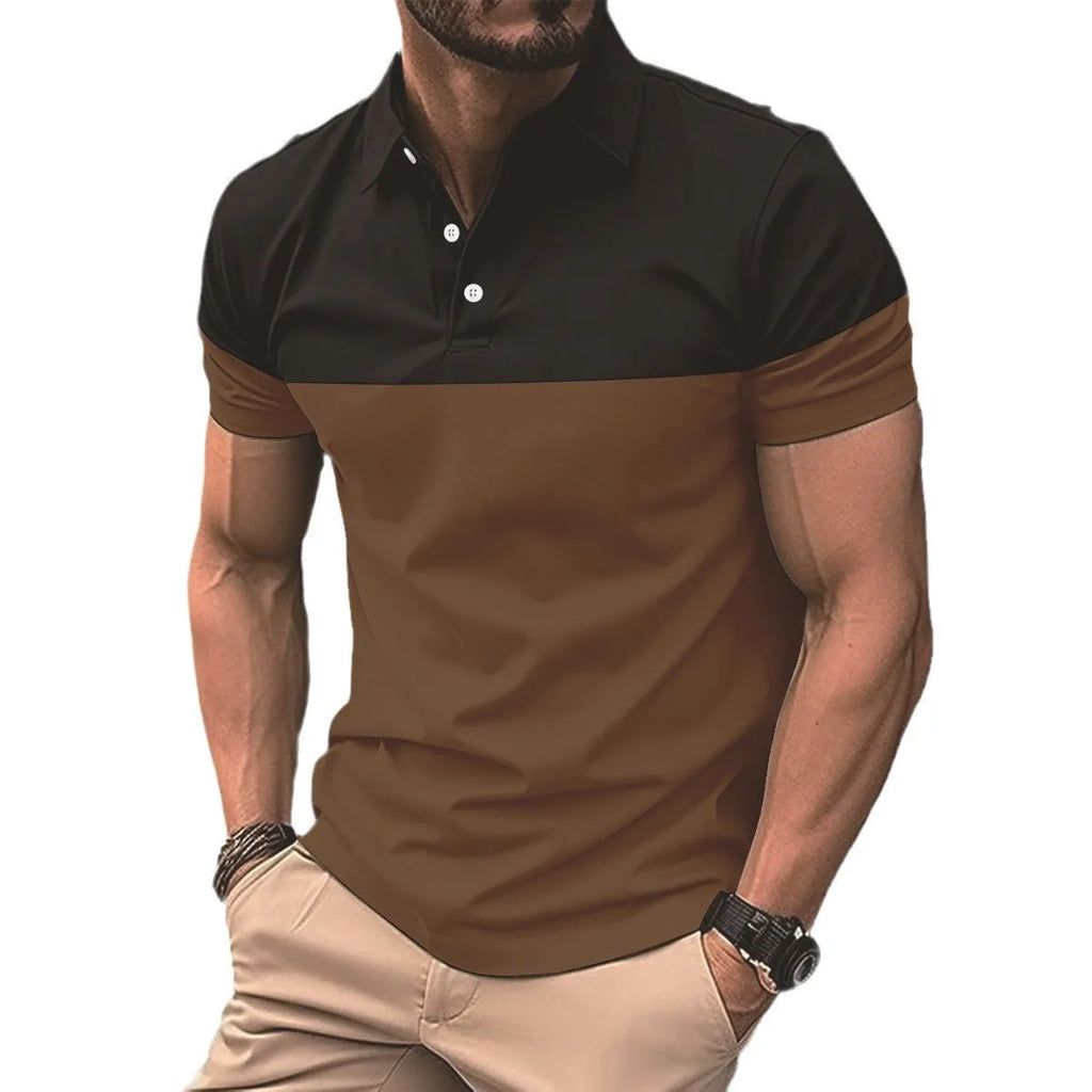 Men's casual short sleeve polo shirt top in polyester fibre, available in multiple colours and sizes S to XXXL