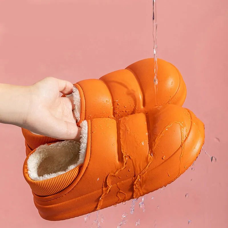 EVA cotton slippers with non-slip soles in yellow, green, black, grey, pink or orange colours