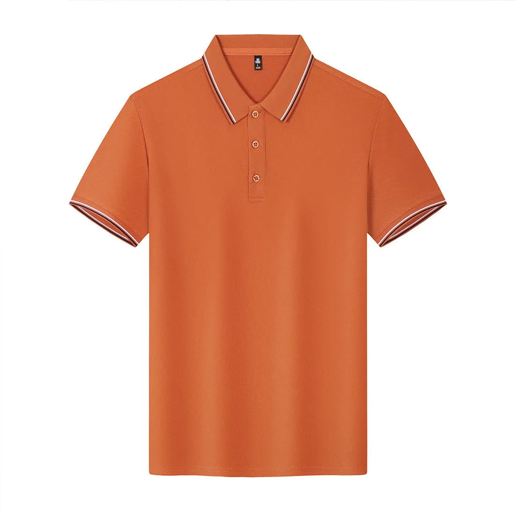 Solona men's bright red short sleeve ice-feel work polo shirt on a hanger